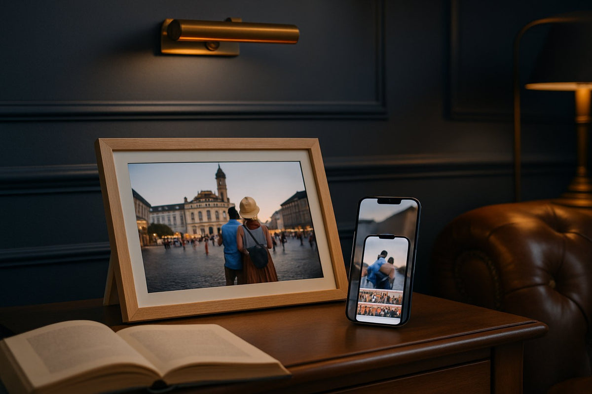 Frameo kader: hoe werkt het en welk formaat past bij jou? - digitalefotolijst.nl